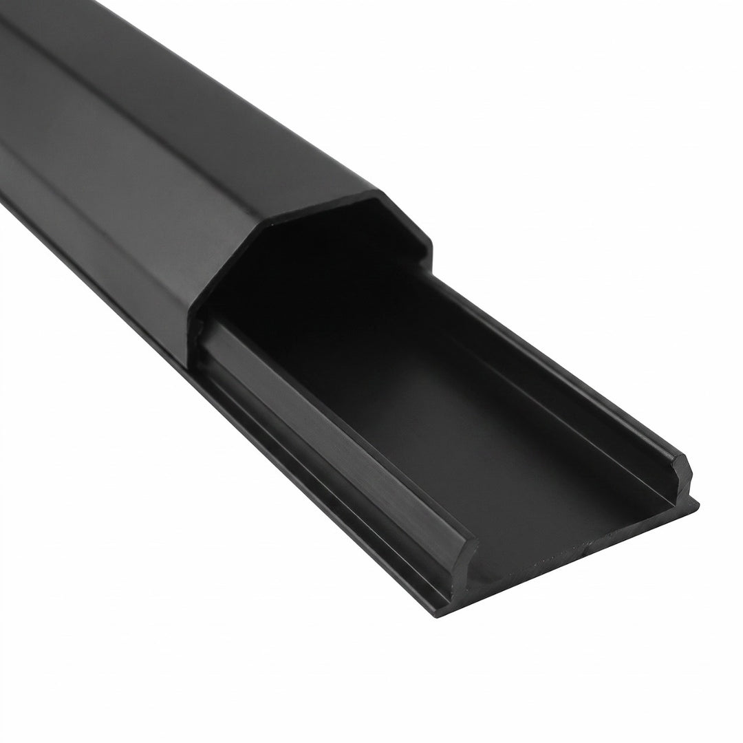 Maclean-kabeldæksel i aluminium, 33 x 18 x 750 mm, sort, MCTV-897 B