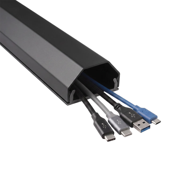 Maclean-kabeldæksel i aluminium, 33 x 18 x 750 mm, sort, MCTV-897 B