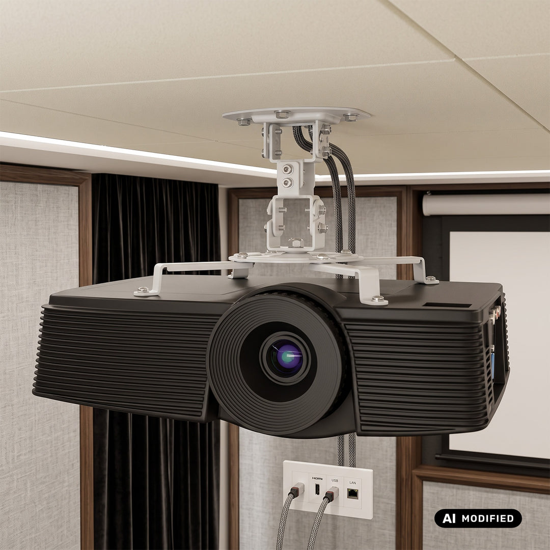Loftsholder/ophæng til Maclean-projektor, 54–320 mm, op til 13,5 kg, 360 graders rotation, MC-200 W