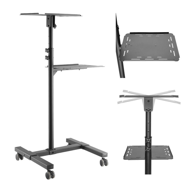 Maclean mobil bord til projektor/bærbar computer, justerbart, stål, maks. 10 kg, MC-207
