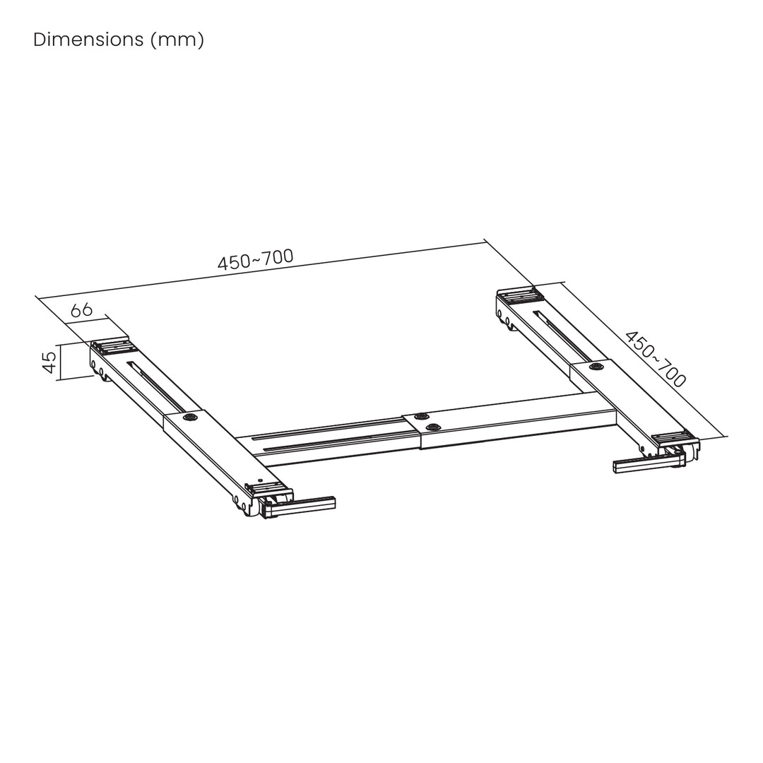 Mobil understel til husholdningsapparater op til 300 kg, Maclean, universal, justerbar, maks. bredde 450–700 mm, MC-918