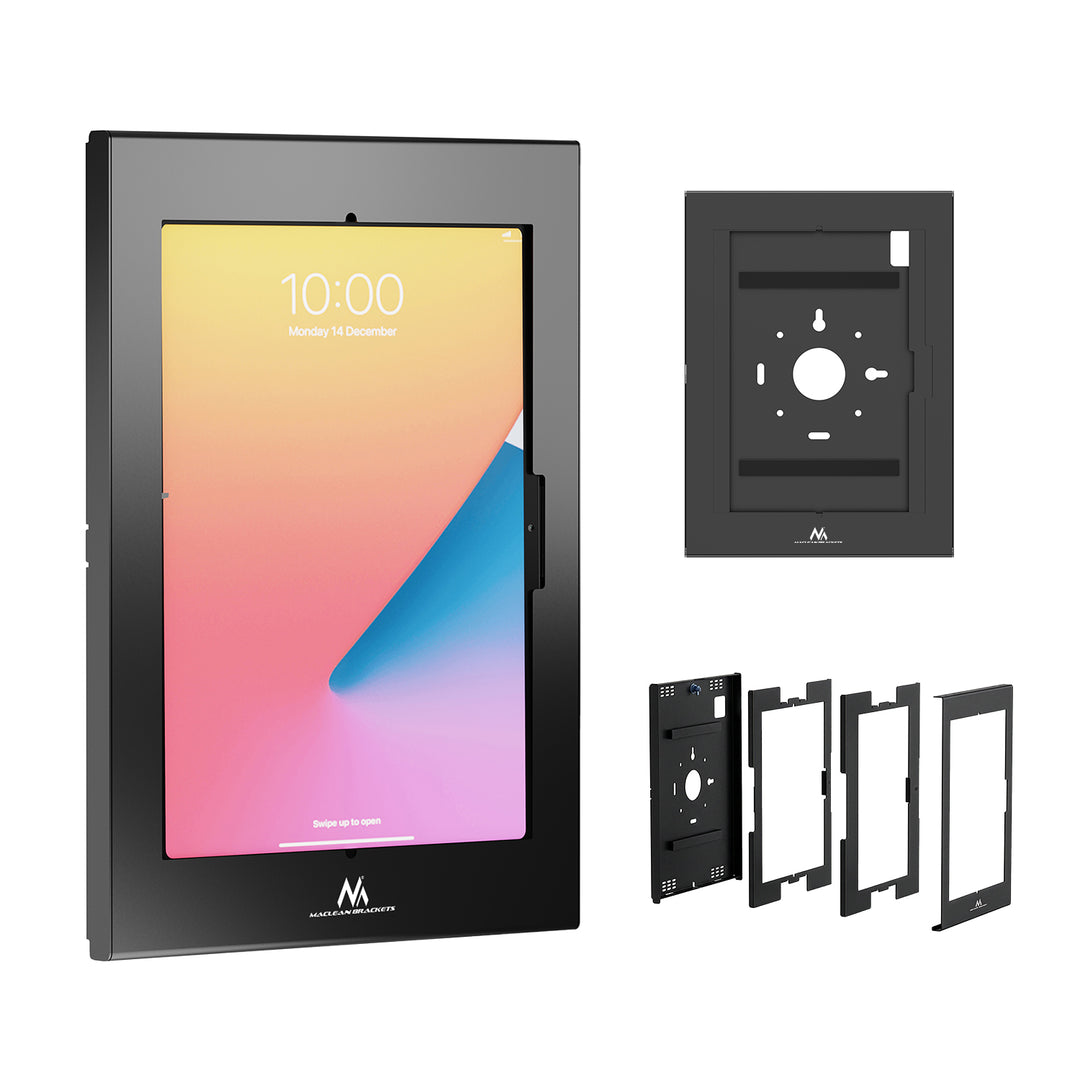 Maclean-reklameholder til tablet, med lås, 12,4"-13", iPad Air/Pro, Samsung Tab S10+/S9+/S8+/S7+, 257x350x22 mm, MC-950 B