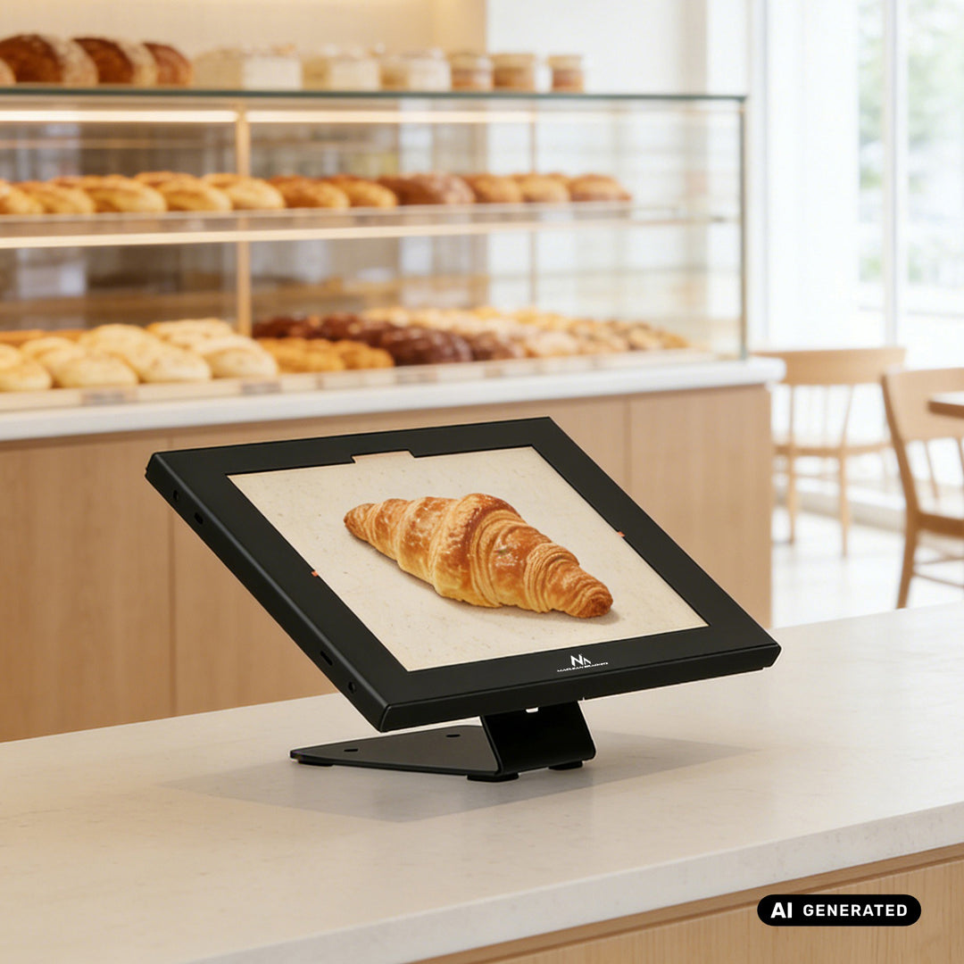 Maclean-tabletholder med låsemekanisme, 12,4"-13", iPad Air/Pro, Samsung Tab S10+/S9+/S8+/S7+, 257 x 350 x 22 mm, MC-956 B