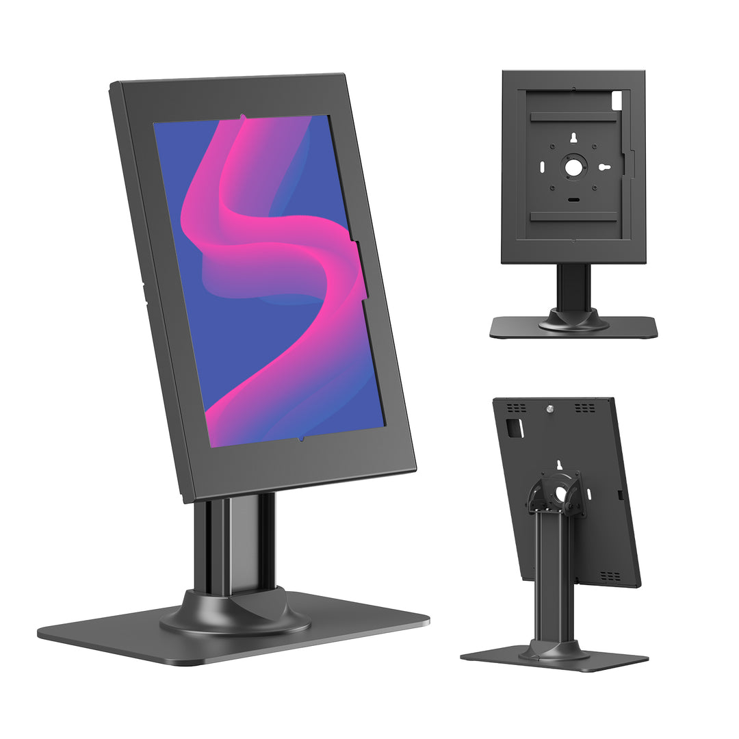 Maclean-tabletholder med lås. 12,4"-13", iPad Air/Pro, Samsung Tab S10+/S9+/S8+/S7+, 257x350x22 mm, MC-958 B