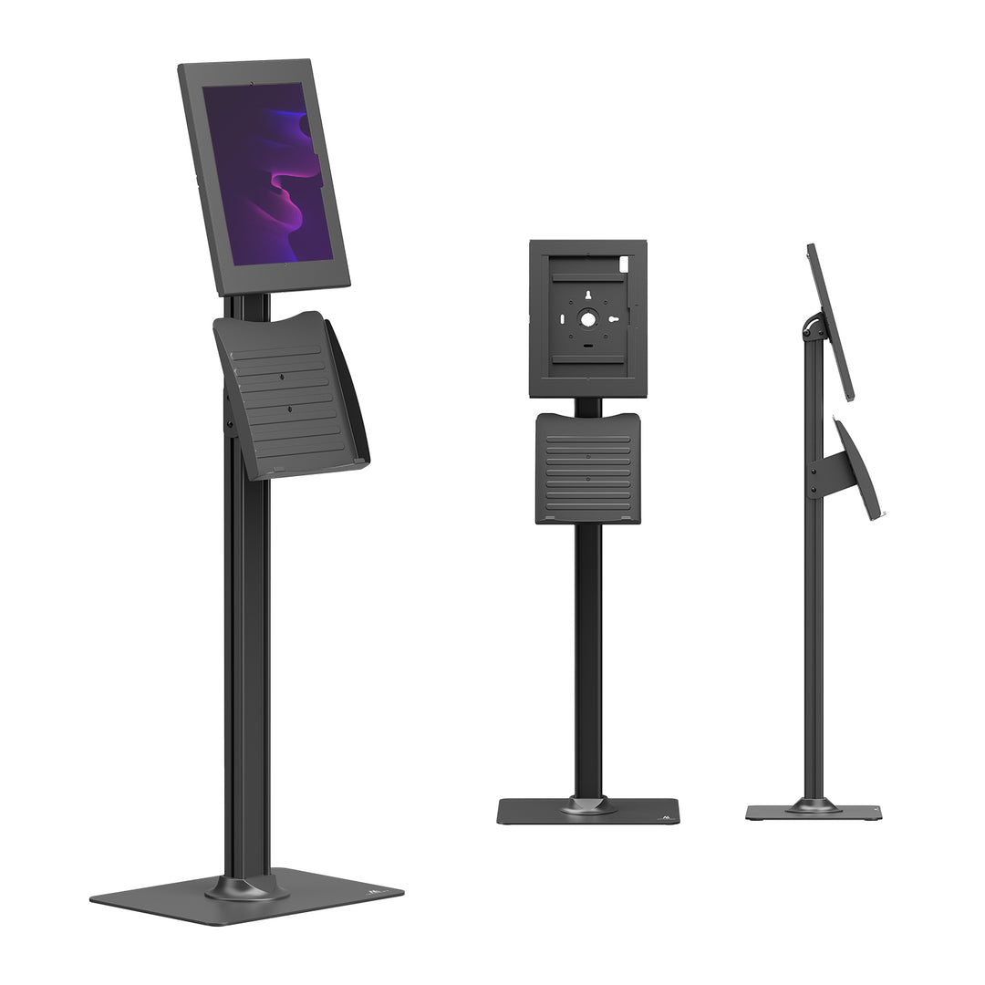 Maclean-reklameholder til tablet, med låsemekanisme. 12,4"-13", iPad Air/Pro, Samsung Tab S10+/S9+/S8+/S7+, 257x350x22 mm, MC-924 B