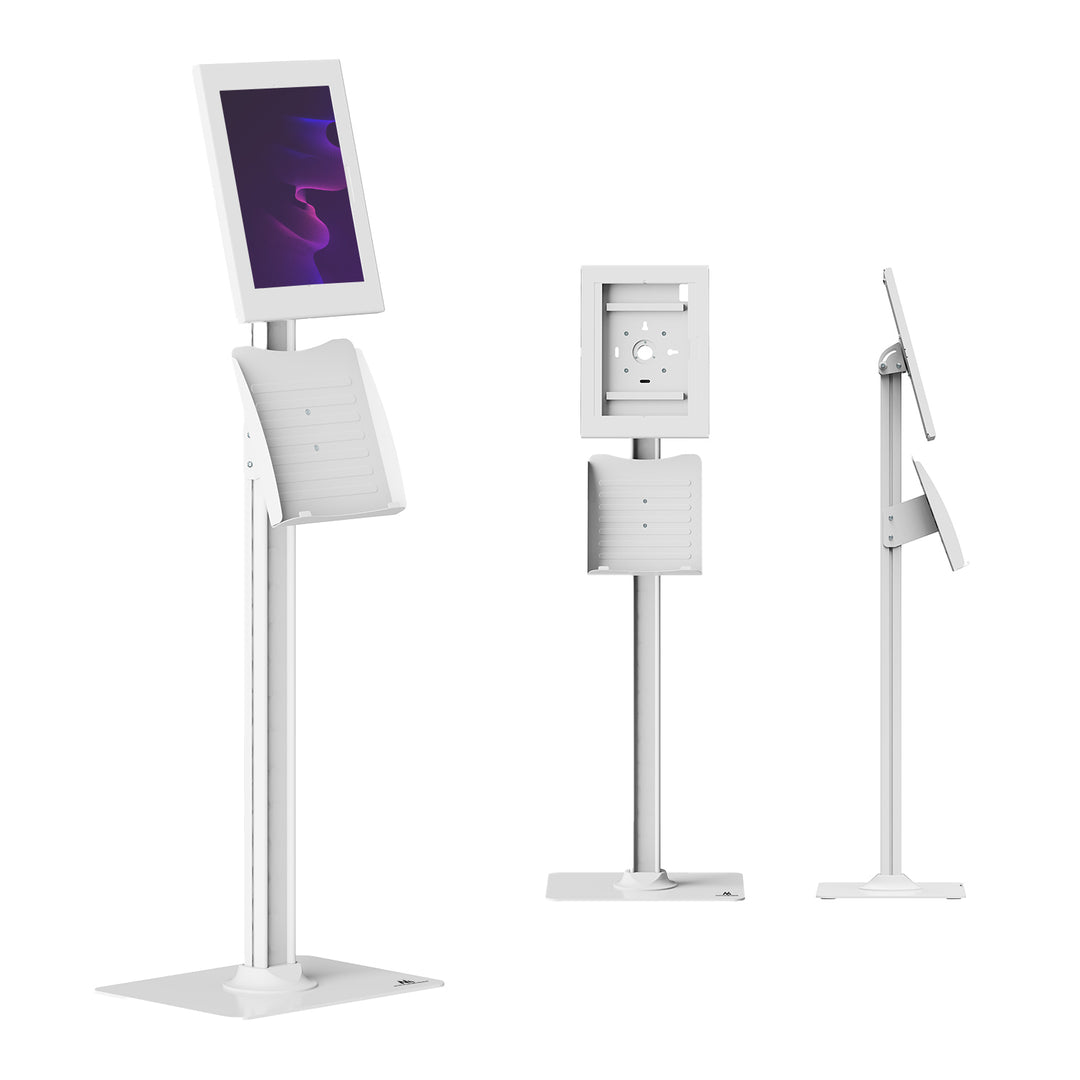 Maclean-reklameholder til tablet, med lås, 12,4"-13", iPad Air/Pro, Samsung Tab S10+/S9+/S8+/S7+, 257x350x22 mm, MC-924 W