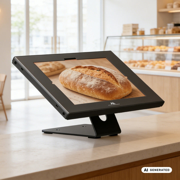 Maclean-tabletholder til reklameformål, med lås, 10,9"-11", iPad Air/Pro, Samsung Tab A- og S-serien, 220x323x22 mm, MC-957 B