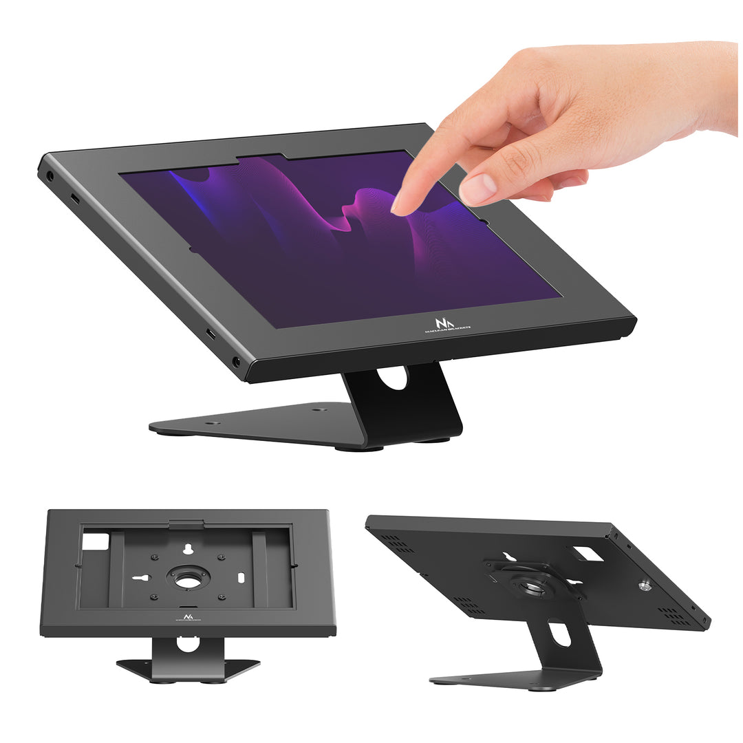 Maclean-tabletholder til reklameformål, med lås, 10,9"-11", iPad Air/Pro, Samsung Tab A- og S-serien, 220x323x22 mm, MC-957 B