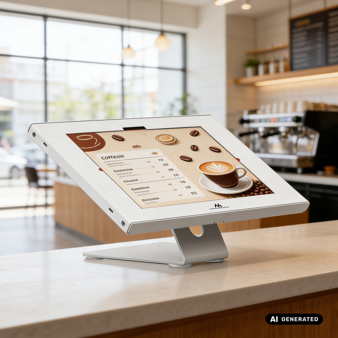 Maclean-tabletholder med låsemekanisme, 10,9"-11", iPad Air/Pro, Samsung Tab A- og S-serien, 220 x 323 x 22 mm, MC-957 W