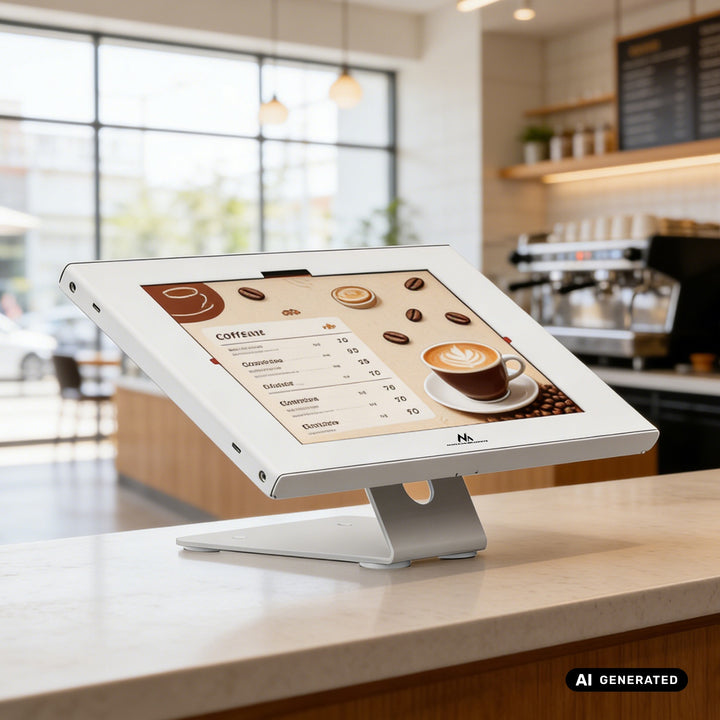 Maclean-tabletholder med låsemekanisme, 10,9"-11", iPad Air/Pro, Samsung Tab A- og S-serien, 220 x 323 x 22 mm, MC-957 W