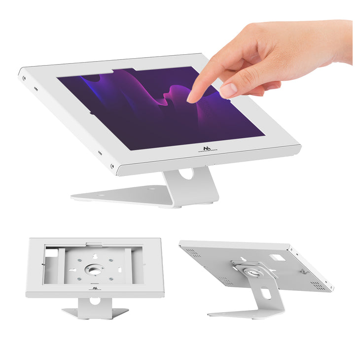 Maclean-tabletholder med låsemekanisme, 10,9"-11", iPad Air/Pro, Samsung Tab A- og S-serien, 220 x 323 x 22 mm, MC-957 W