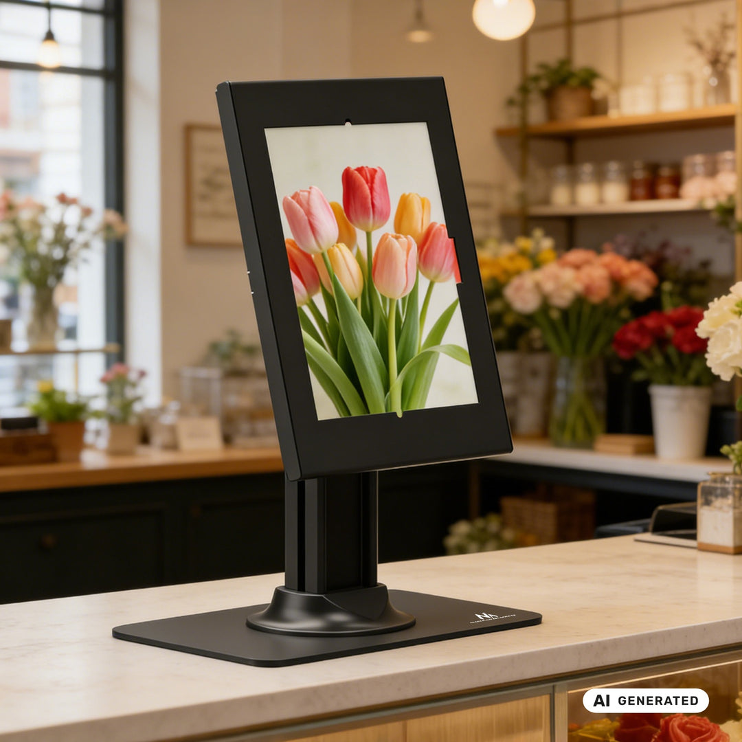 Maclean-tabletholder med låsemekanisme, 10,9"-11", iPad Air/Pro, Samsung Tab A- og S-serien, 220 x 323 x 22 mm, MC-959 B