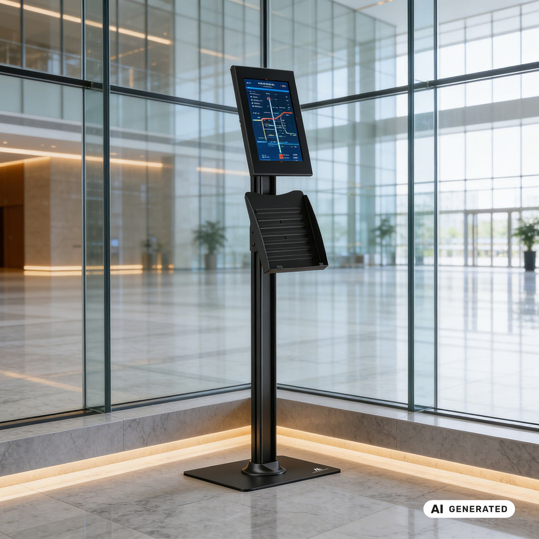 Maclean-reklameholder til tablet, med lås, 10,9"-11", iPad Air/Pro, Samsung Tab A- og S-serien, 220x323x22 mm, MC-960 B