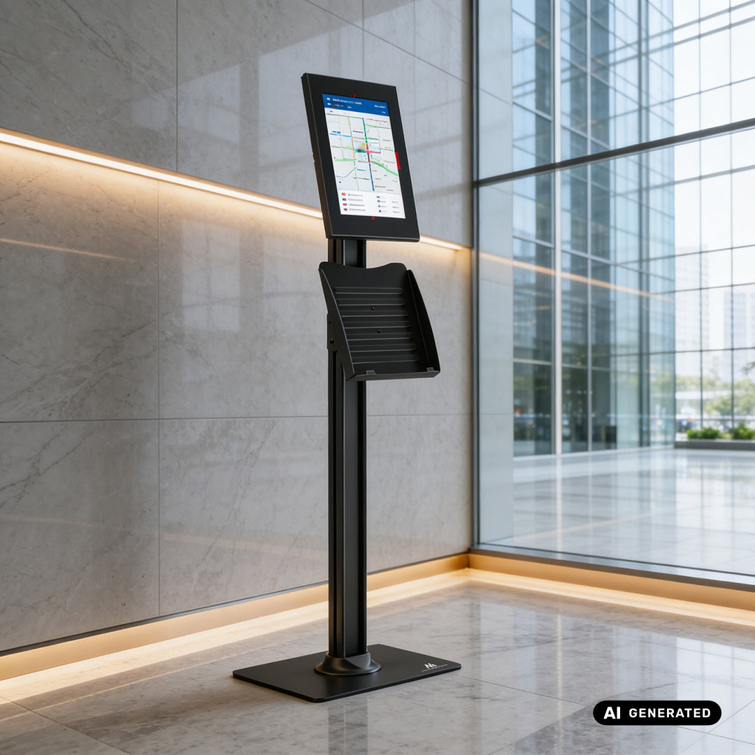 Maclean-reklameholder til tablet, med lås, 10,9"-11", iPad Air/Pro, Samsung Tab A- og S-serien, 220x323x22 mm, MC-960 B