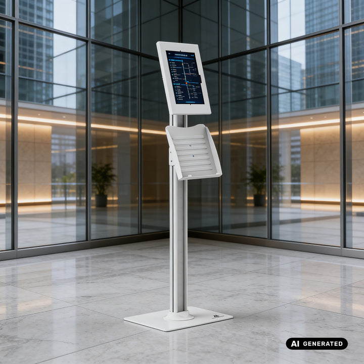 Maclean-reklameholder til tablet, med lås, 10,9"-11", iPad Air/Pro, Samsung Tab A- og S-serien, 220x323x22 mm, MC-960 W