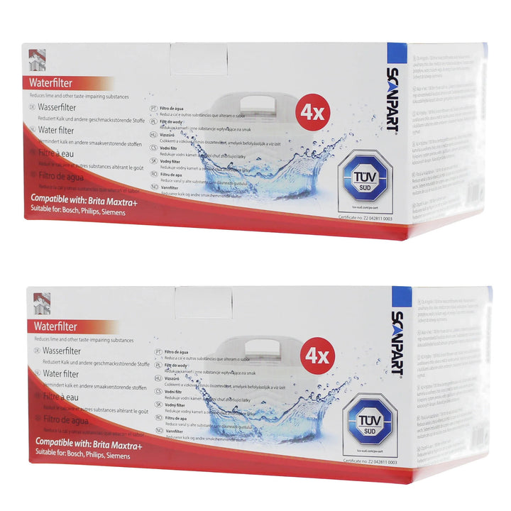 Scanpart vandfilter kompatibelt med Brita Maxtra Plus, Dafi Unimax, 8 stk.