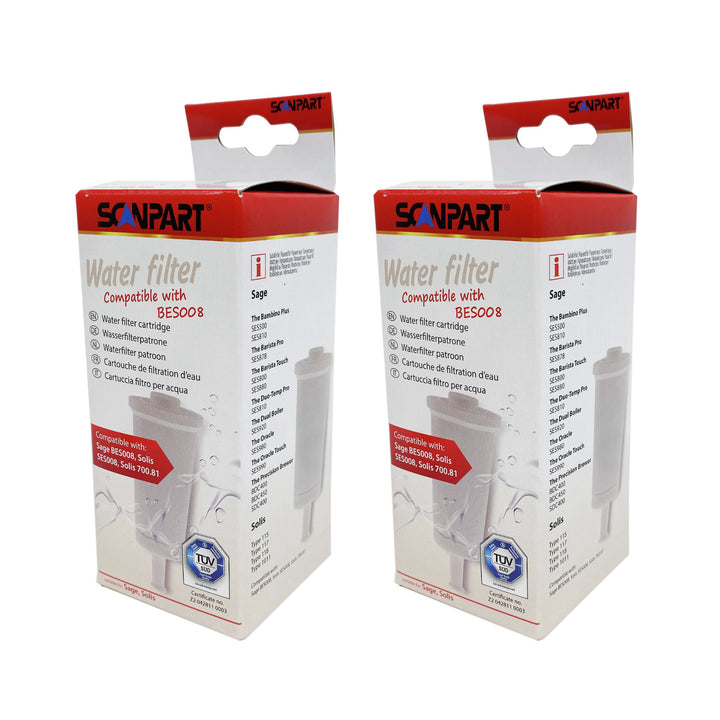 Vandfilter til Sage kaffemaskine, erstatning for BES008 Scanpart, 2 stk.