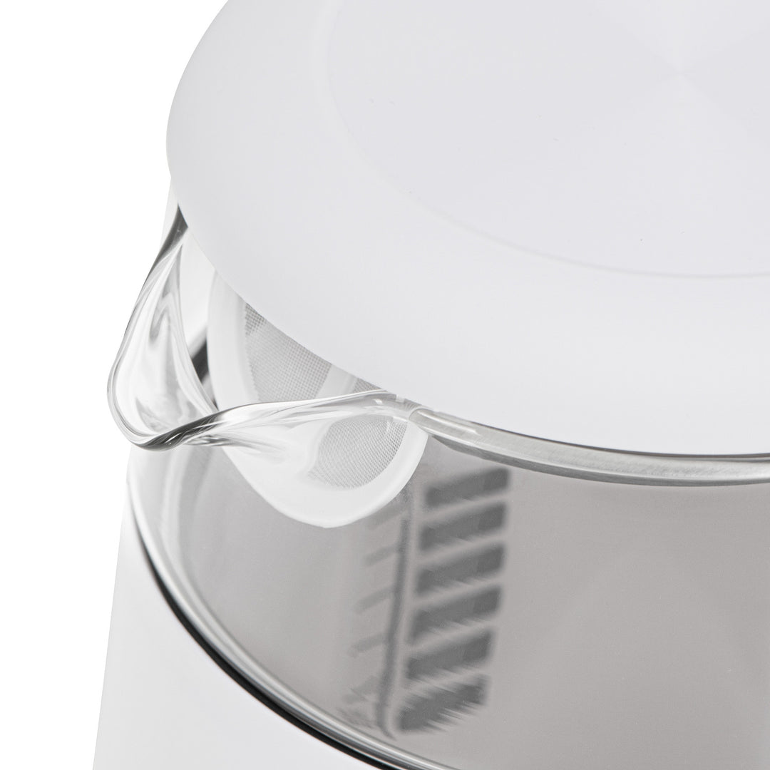 Elektrisk kedel i glas med temperaturregulering 1,7 l, LED, 40–100 °C, Adler AD 1305 WS hvid