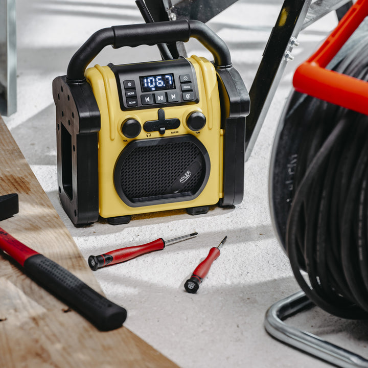 Adler byggepladsradio, Bluetooth 5.1, IPX 54, effekt 10 W, AD 1911