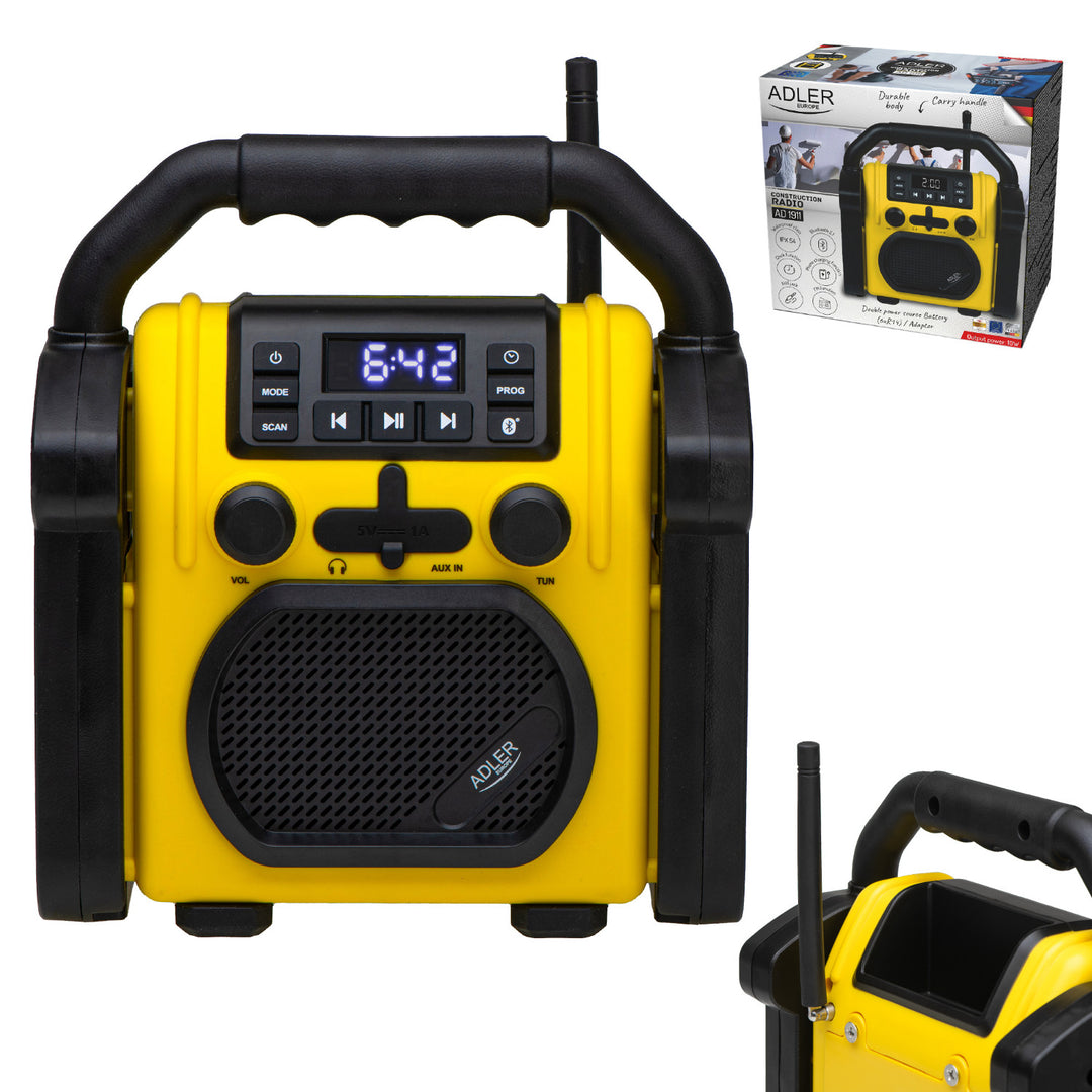 Adler byggepladsradio, Bluetooth 5.1, IPX 54, effekt 10 W, AD 1911