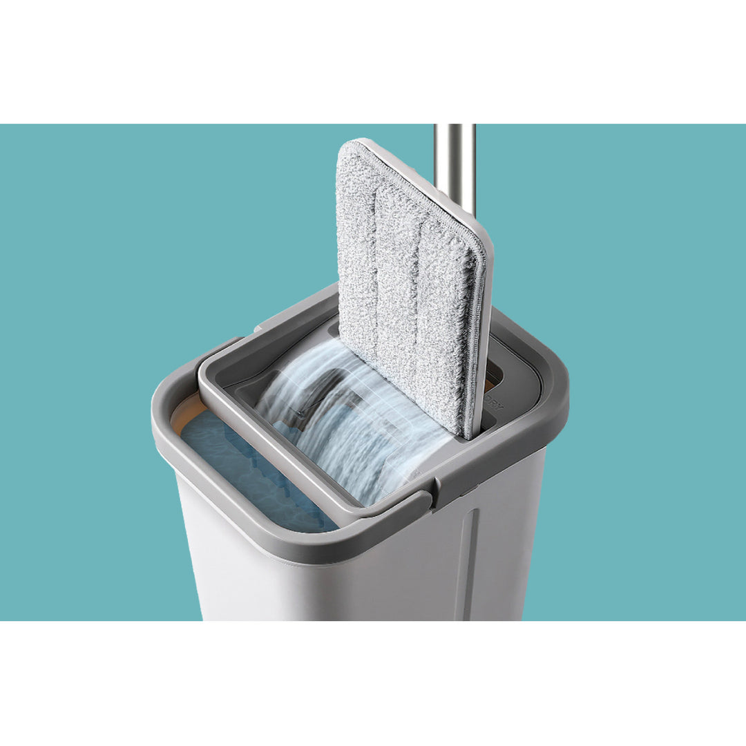 Teesa flad rengøringsmoppe, spand med to kamre, kapacitet 5,7 l, New Clean R13, Teesa
