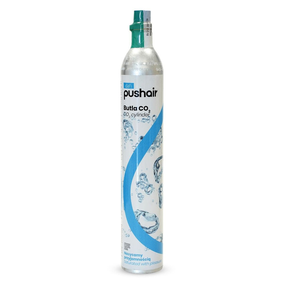 Dafi Push Air-kulsyreapparat, sort, leveres med 2 stk. 0,7 l-flasker og en CO2-patron