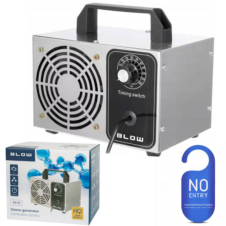 Blow ozonegenerator, kapacitet 60000 mg/h, effekt 120W, lavt strømforbrug, lang ledning, justerbar driftstid, 4 ozoniseringsplader, 67-300#