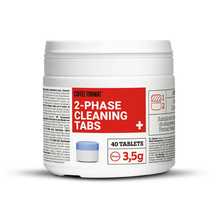 Tabletter til rengøring af kaffemaskiner, 2-fase Cleaning TABS+ 40x3,5g Coffee Format