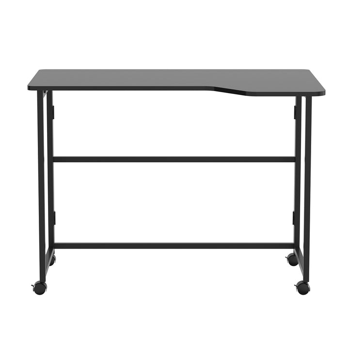 Maclean sammenklappeligt skrivebord, sort, på hjul, 100 x 65 cm, maks. 50 kg, vinklet, L-formet, MC-1250 L/B