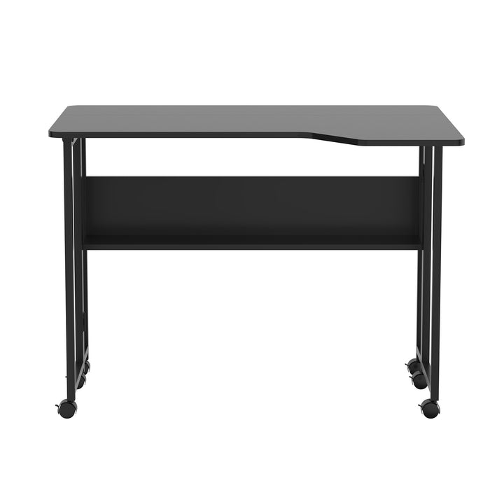 Maclean sammenklappeligt skrivebord/bord, sort, på hjul, 100 x 73 cm, maks. 50 kg, vinklet, L-formet, MC-126 L/B