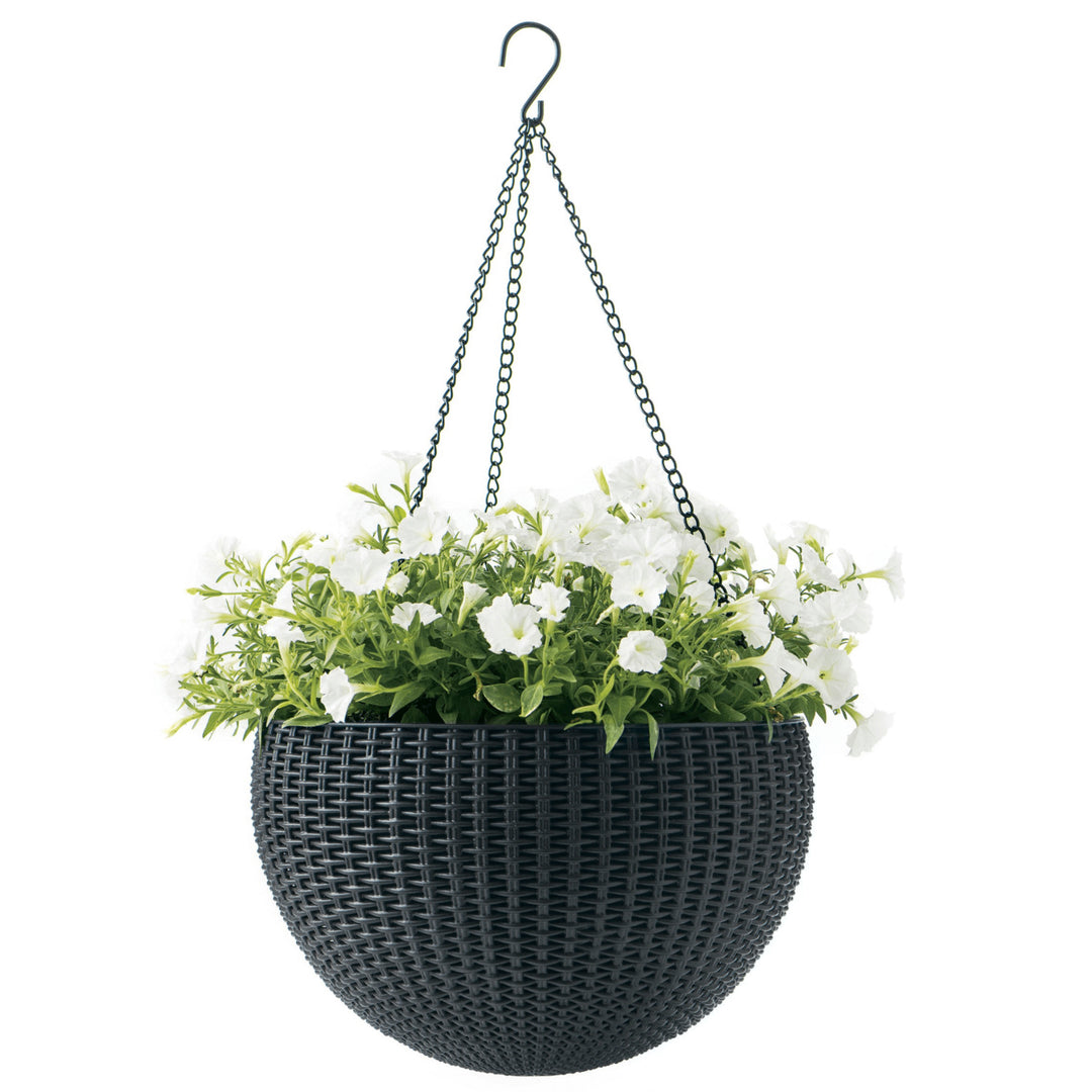 Keter Sphere Planter hængende krukke, farve: antracit, 3 stk.