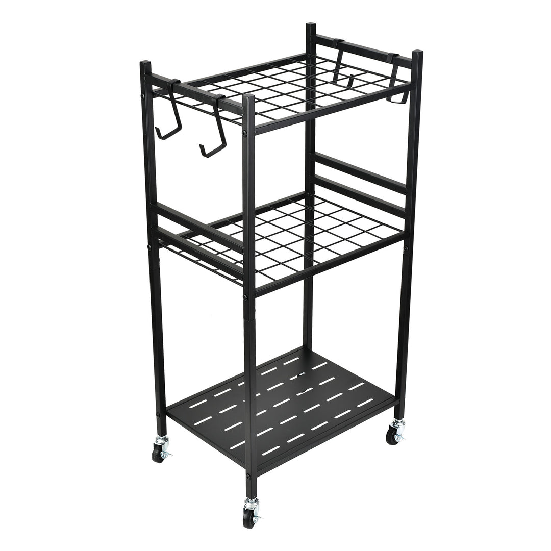 Maclean mobil stativ/vogn til haveværktøj, sort, mål 43x30x79 cm, maks. 20 kg, MC-138