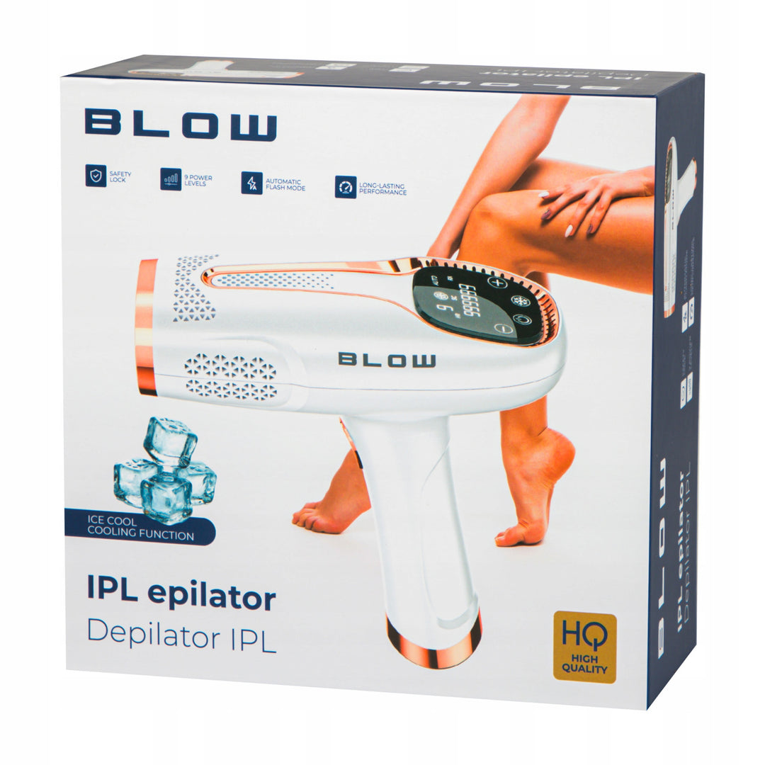 IPL Blow lyshårfjerner, Ice Cool-funktion, 9 effektniveauer, indbygget UV-filter, automatisk blinkfunktion, langvarig effektivitet, 44-480#