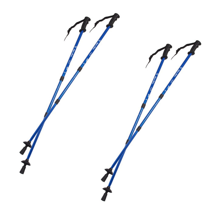 Teleskopiske Nordic Walking-stave i aluminium, 65–135 cm, blå, 2 par