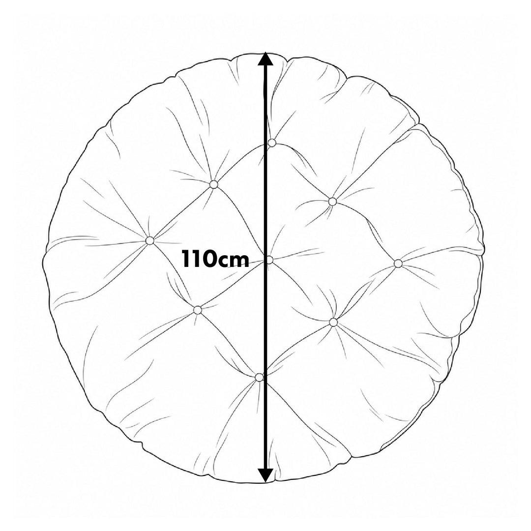 GreenBlue-pude, grå, til haven, storkerede, 110 cm, GB243 GR