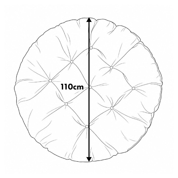 GreenBlue-pude, grå, til haven, storkerede, 110 cm, GB243 GR