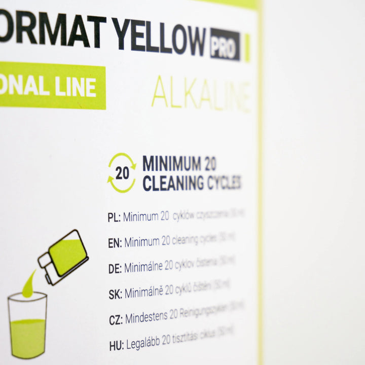 Rengøringsmiddel til mælkesystemet, 2 x 1 l, Coffee Format MILK FORMAT YELLOW PRO