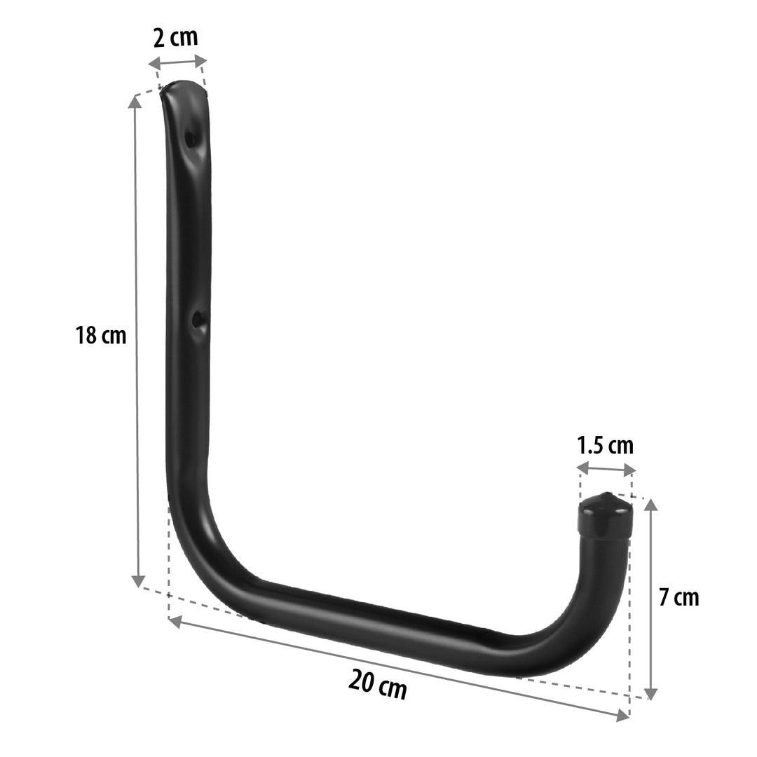 Sæt med 4 Maclean-vægbeslag til dæk, hjul, stiger, cykler, stål, maks. belastning 22 kg pr. beslag, MC-487