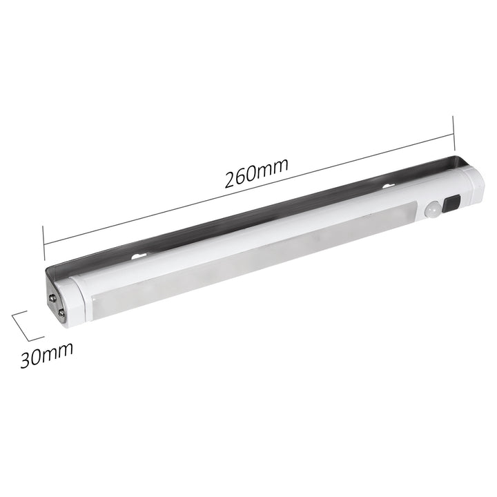 2 stk. Maclean LED-køkkenlampe, til montering under skab, 9 SMD, batteridrevet, PIR-sensor med tænd/sluk-funktion, MCE166 + 6 stk. R-06/AA/LR06-batterier, 1,5 V, VARTA Longlife Power