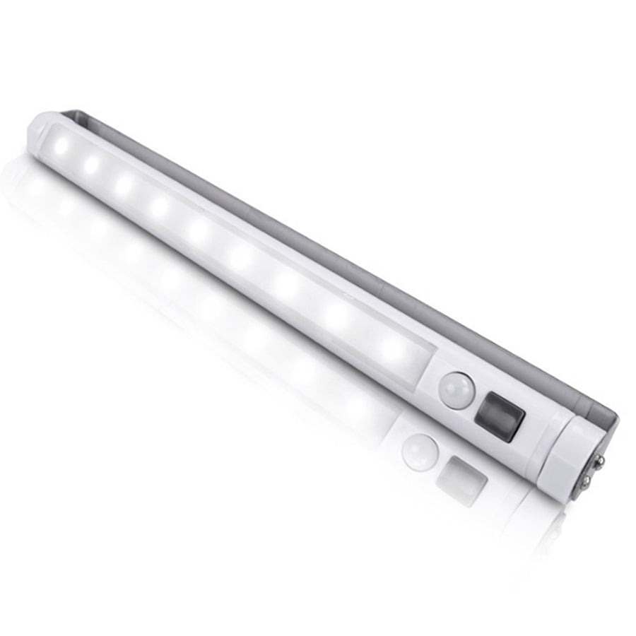 2 stk. Maclean LED-køkkenlampe, til montering under skab, 9 SMD, batteridrevet, PIR-sensor med tænd/sluk-funktion, MCE166 + 6 stk. R-06/AA/LR06-batterier, 1,5 V, VARTA Longlife Power