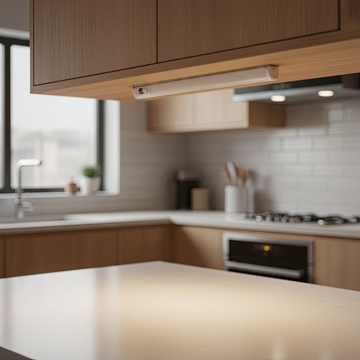 2 stk. Maclean LED-køkkenlampe, til montering under skab, 9 SMD, batteridrevet, PIR-sensor med tænd/sluk-funktion, MCE166 + 6 stk. R-06/AA/LR06-batterier, 1,5 V, VARTA Longlife Power