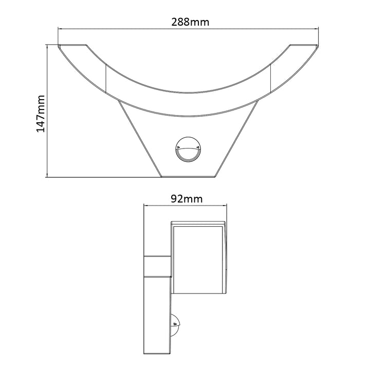 Maclean LED-lampe med bevægelsessensor, infrarød bevægelsessensor, grå, 10 W, IP54, 800 lm, MCE290 GR, 2 stk.