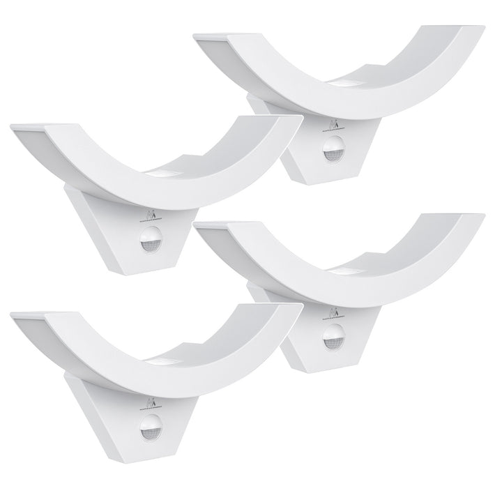 Maclean LED-lampe med bevægelsessensor, PIR-sensor, hvid, 10 W, IP54, 800 lm, MCE290 W, 4 stk.