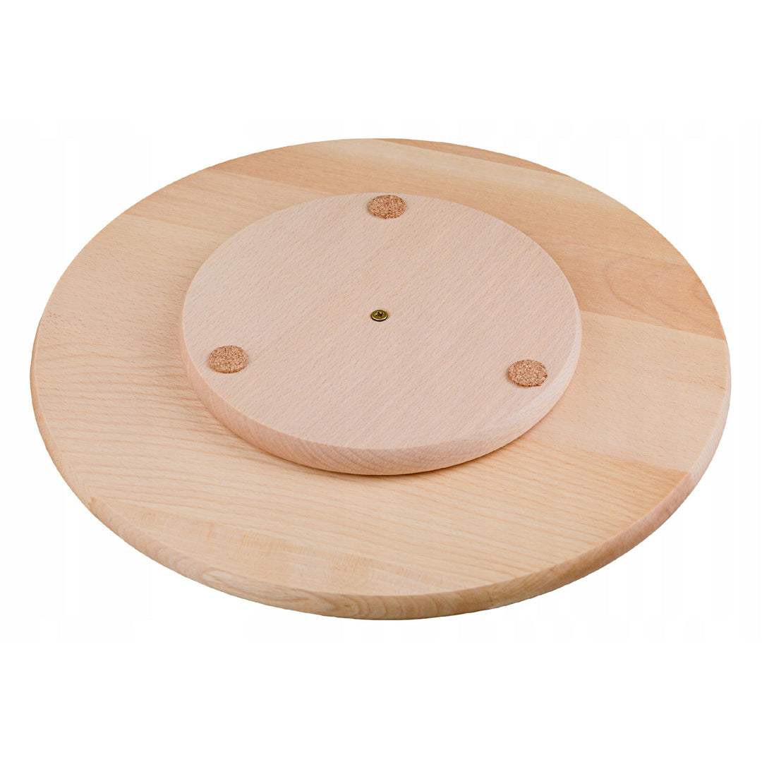 Practic drejeskive til servering af snacks og pizza, bøgetræ, diameter 40 cm, 20090700