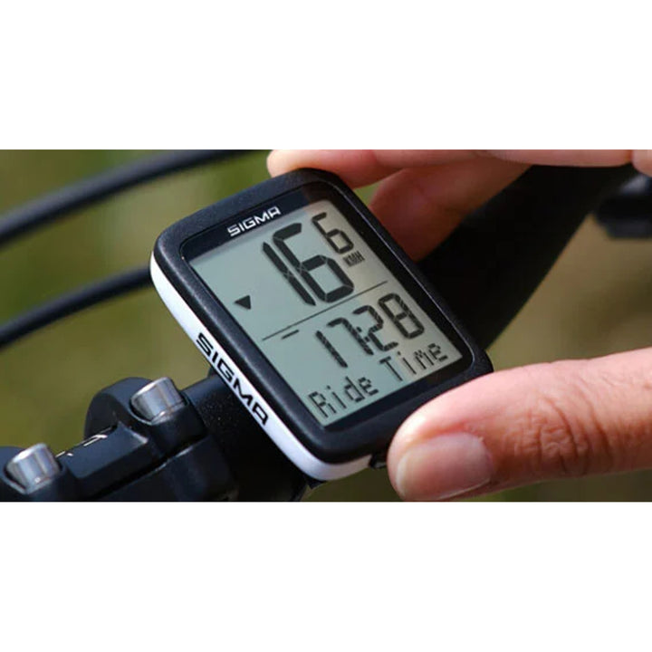 Sigma BC 10.0 WR cykeltæller, vandtæt, vejrbestandig, stort og letlæseligt display, 10 funktioner