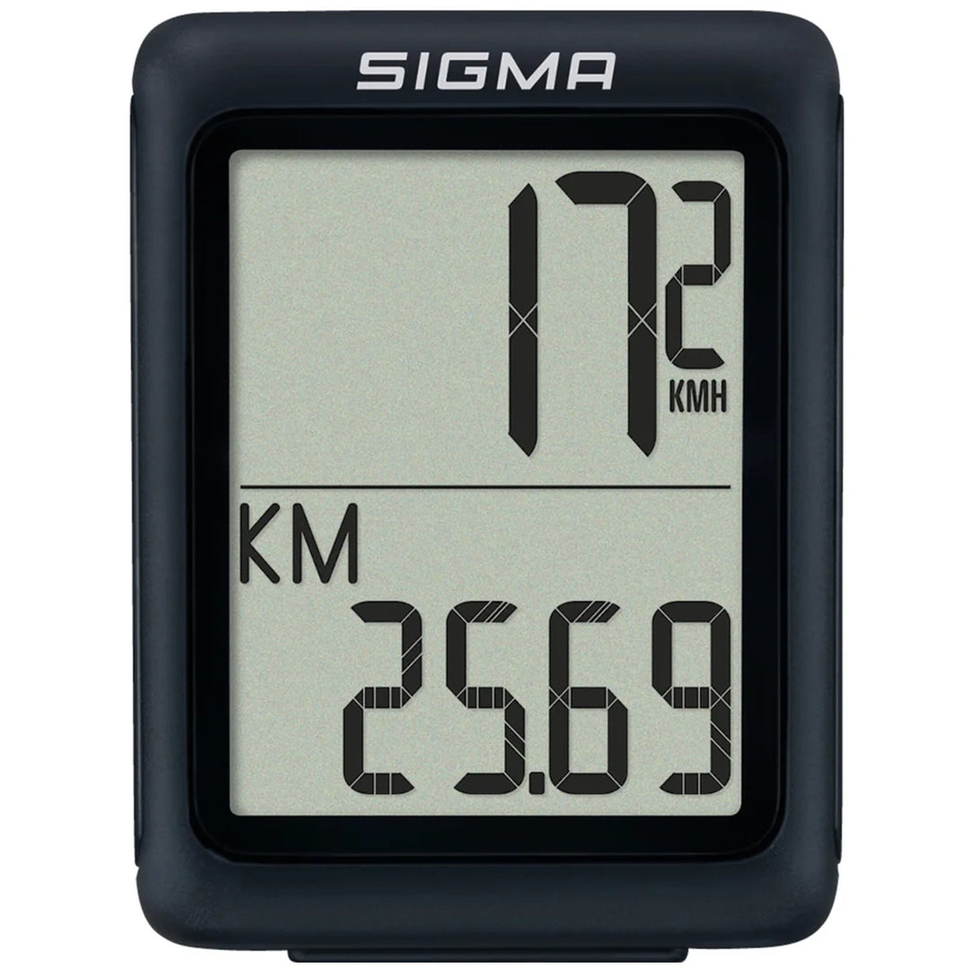 Sigma BC 5.0 WR cykeltæller, vandtæt, vejrbestandig, stort og letlæseligt display, 5 grundlæggende funktioner