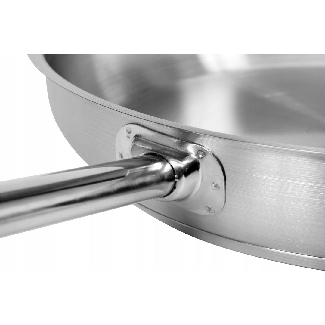 Professionel Yato Gastro-stegepande til alle typer komfurer, i rustfrit stål, diameter 20 cm, rumindhold 1,3 l, tåler opvaskemaskine, YG-00100