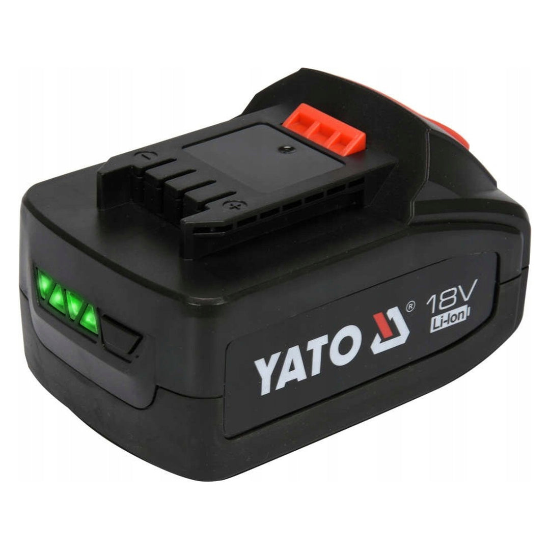 Yato batteridrevet smøremaskine, leveres med oplader og 3 Ah batteri, tryk 620 bar, integreret LED-arbejdsbelysning, høj effekt og kapacitet på 284 g/min, YT-07020