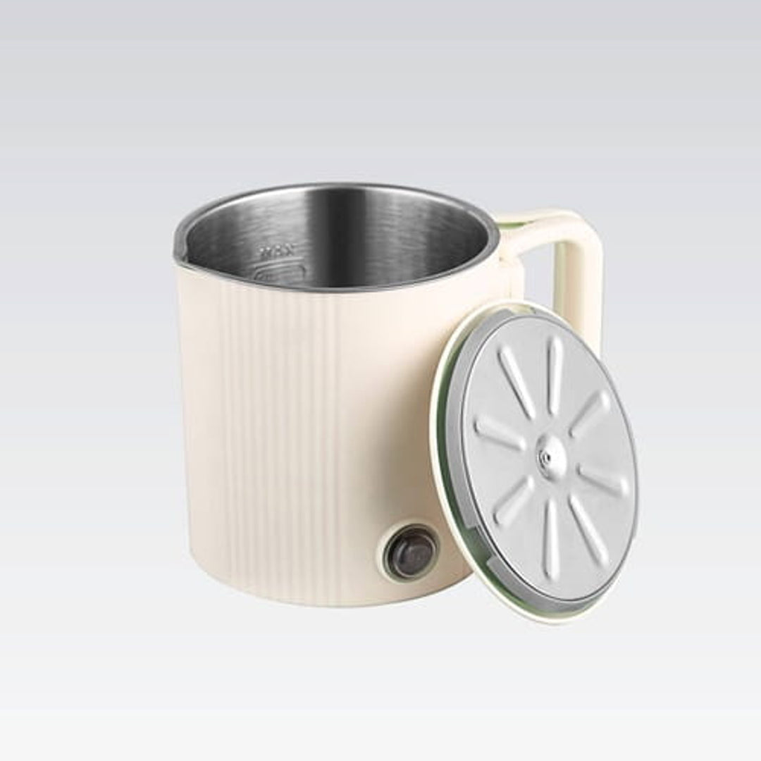 Maestro elektrisk kedel/rejsegryde, 2-i-1, rumindhold 0,8 l, effekt 600 W, sammenklappelig håndtag, spændingsomskifter 110 V/230 V, farve: beige, MR-009-BEIGE