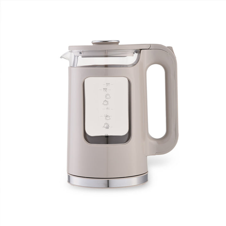 Maestro elektrisk vandkoger i glas, 1,7 l, 2200 W, vandstandsindikator, LED-belysning, drejelig fod, farve: beige, MR-065-BEIGE